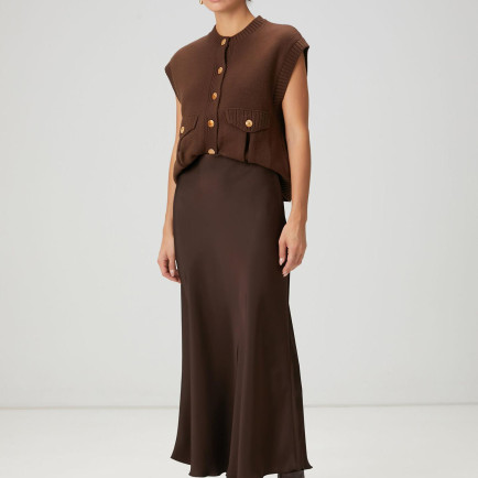 Beymen Club Kadın Kahverengi Uzun Saten Evaze Etek Beymen Club Kadın Kahverengi Uzun Saten Evaze Etek