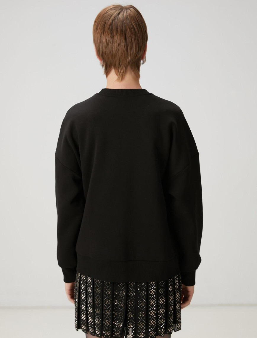 Beymen Club Kadın Siyah Taşlı Sweatshirt Beymen Club Kadın Siyah Taşlı Sweatshirt