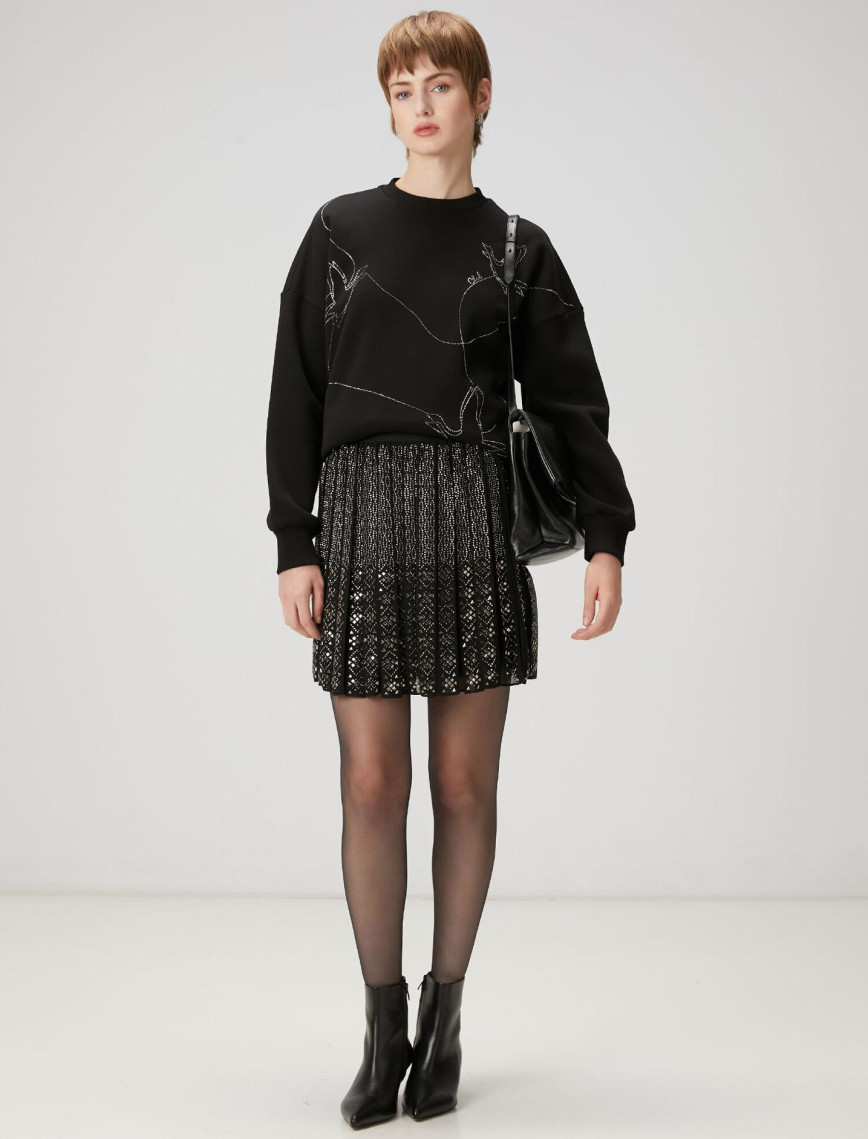 Beymen Club Kadın Siyah Taşlı Sweatshirt Beymen Club Kadın Siyah Taşlı Sweatshirt