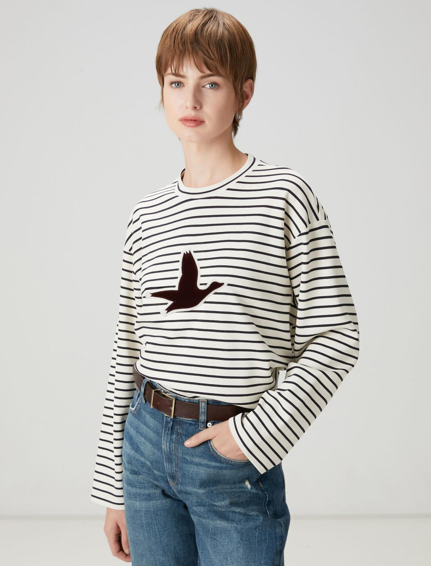 Beymen Club Kadın Lacivert Çizgili Sweatshirt Beymen Club Kadın Lacivert Çizgili Sweatshirt