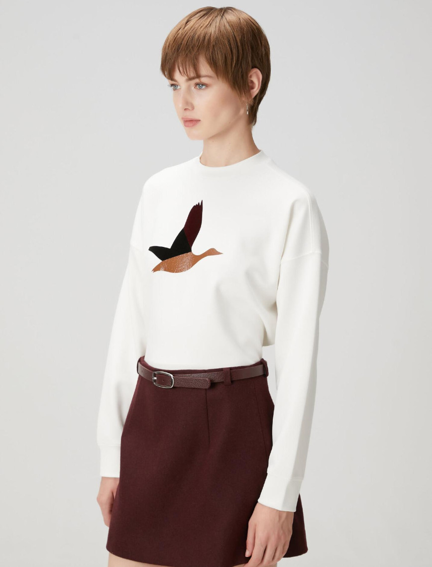 Beymen Club Kadın Ekru Logo Detaylı Sweatshirt Beymen Club Kadın Ekru Logo Detaylı Sweatshirt