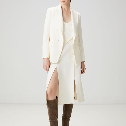 Beymen Club Kadın Ekru Çift Yırtmaçlı Midi Etek Beymen Club Kadın Ekru Çift Yırtmaçlı Midi Etek