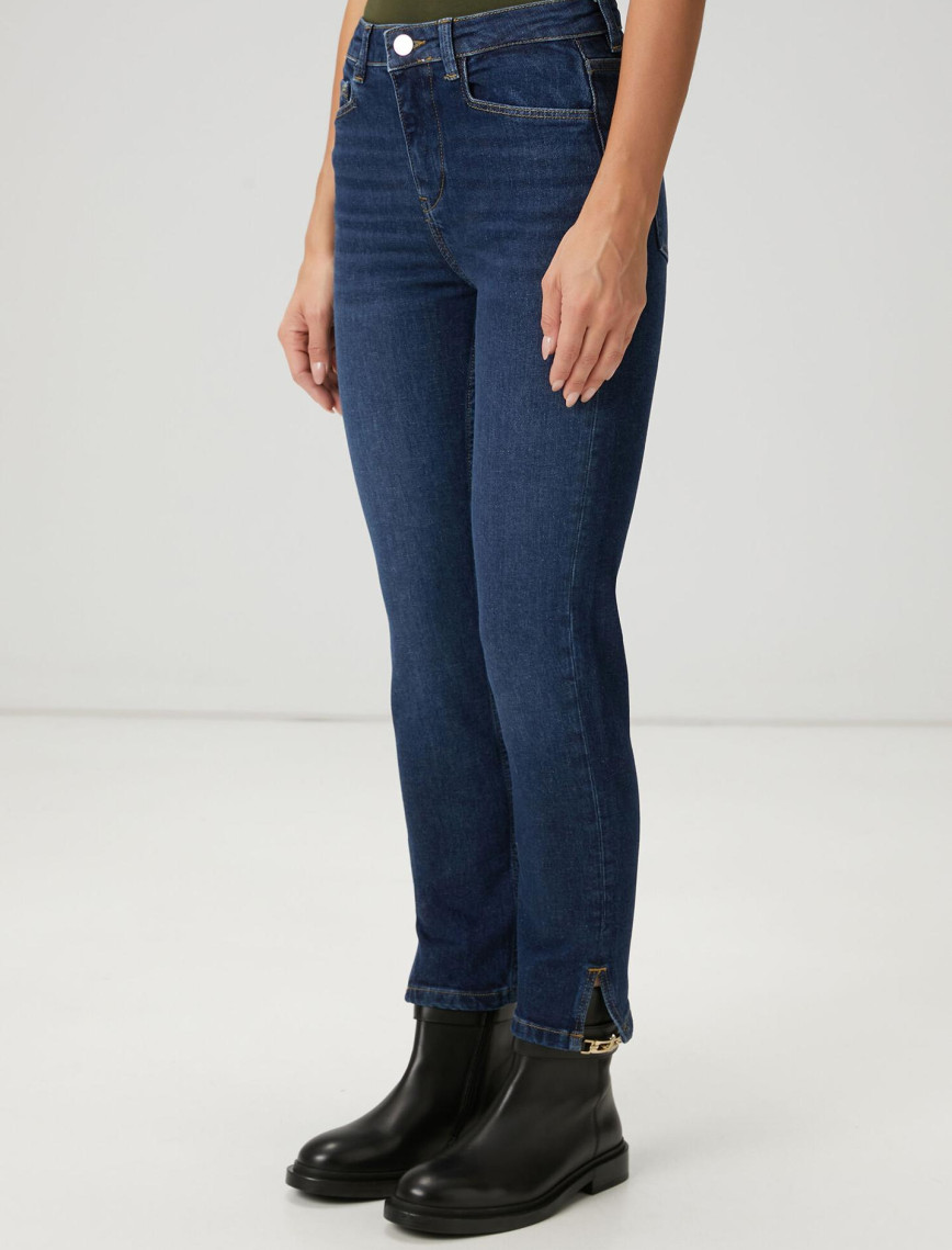 Beymen Club Kadın Slim Straight Koyu Mavi Jean Pantolon Beymen Club Kadın Slim Straight Koyu Mavi Jean Pantolon