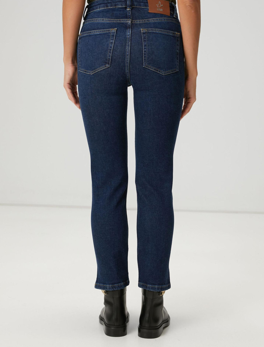Beymen Club Kadın Slim Straight Koyu Mavi Jean Pantolon Beymen Club Kadın Slim Straight Koyu Mavi Jean Pantolon