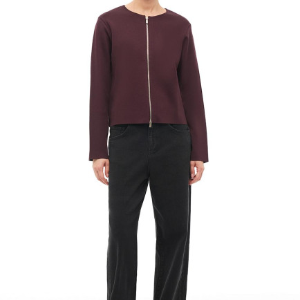 Bordo Bisiklet Yaka Triko Ceket Bordo Bisiklet Yaka Triko Ceket