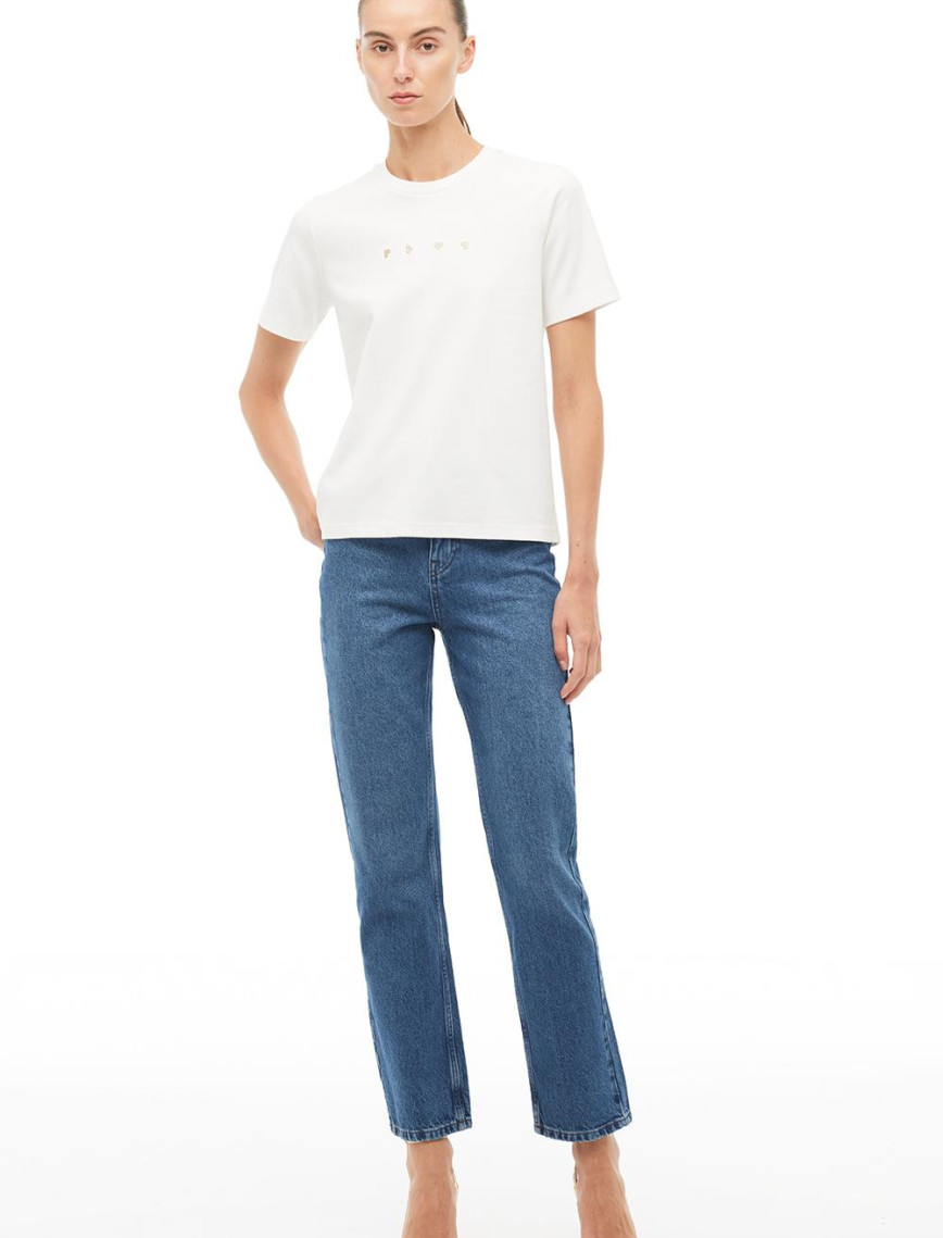 %100 Pamuk Ekru Tişört %100 Pamuk Ekru Tişört