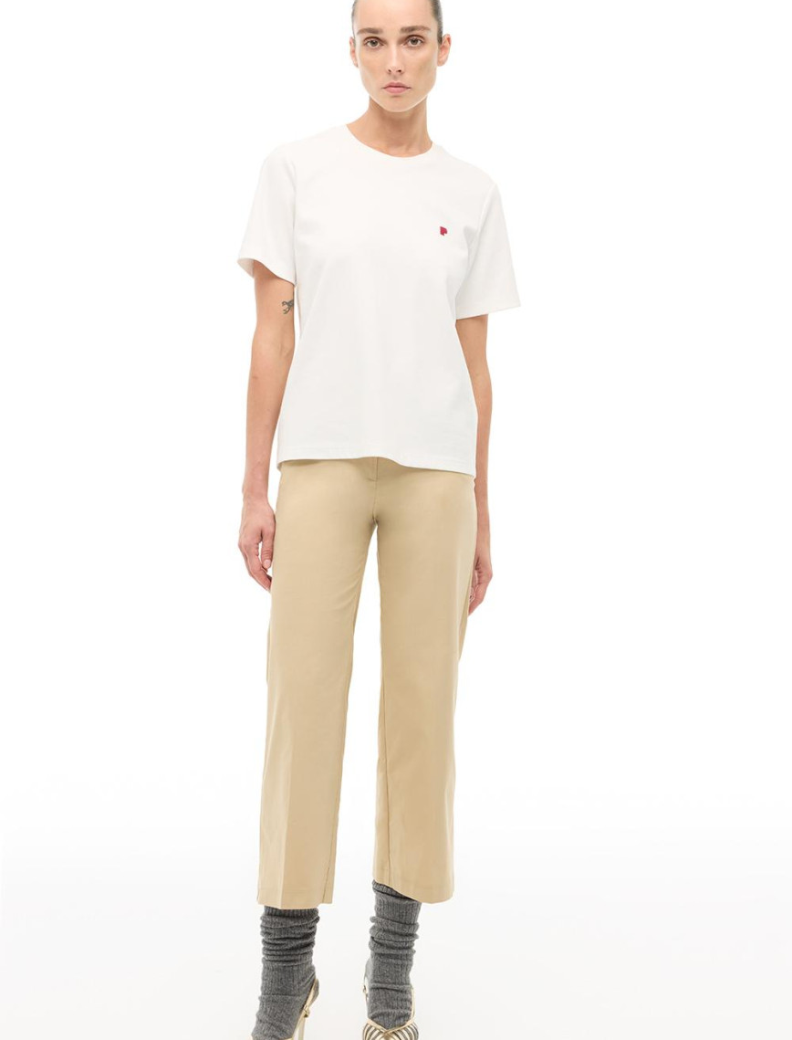 %100 Pamuk Ekru Tişört %100 Pamuk Ekru Tişört