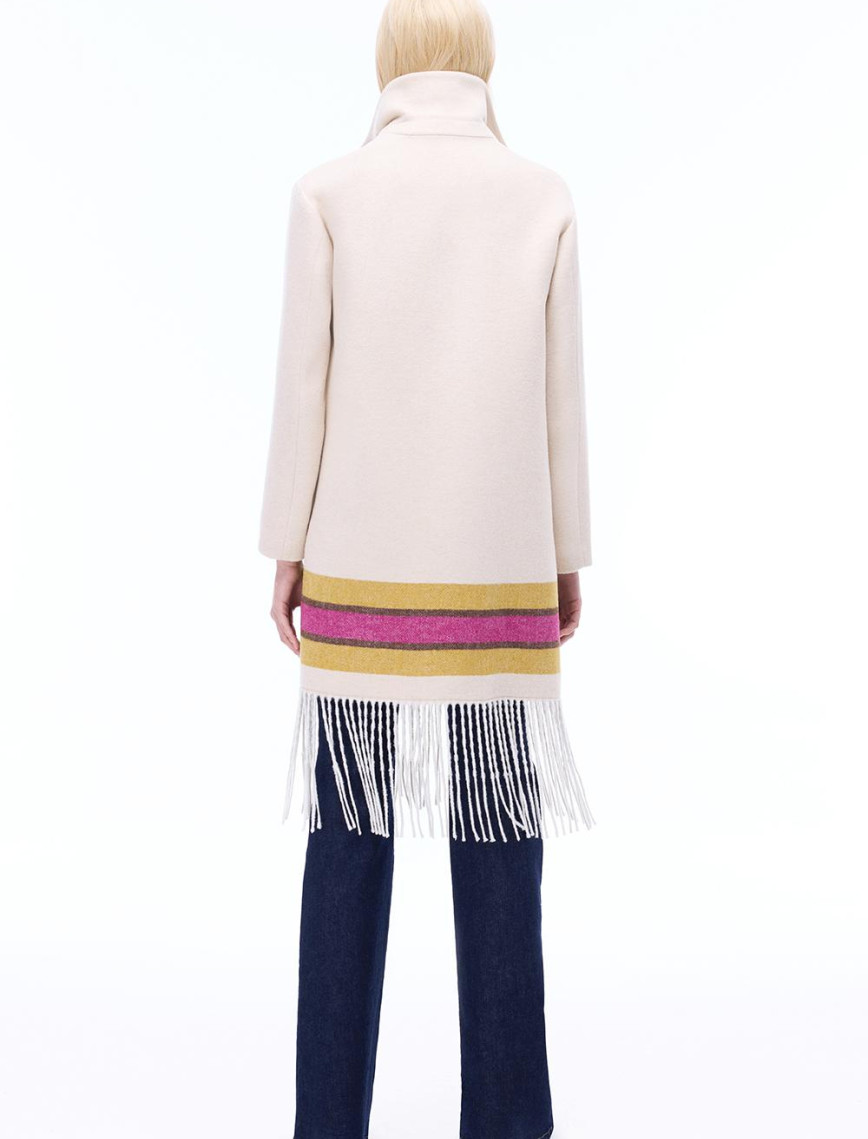 Pleasant Rahat Kalıp Diz Boy Ceket Yaka Bej Renk Kadın Kaban Pleasant Rahat Kalıp Diz Boy Ceket Yaka Bej Renk Kadın Kaban