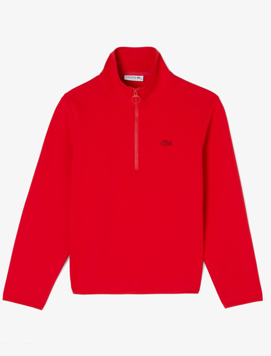 Lacoste Kadın Regular Fit Yarım Fermuarlı Kırmızı Sweatshirt
