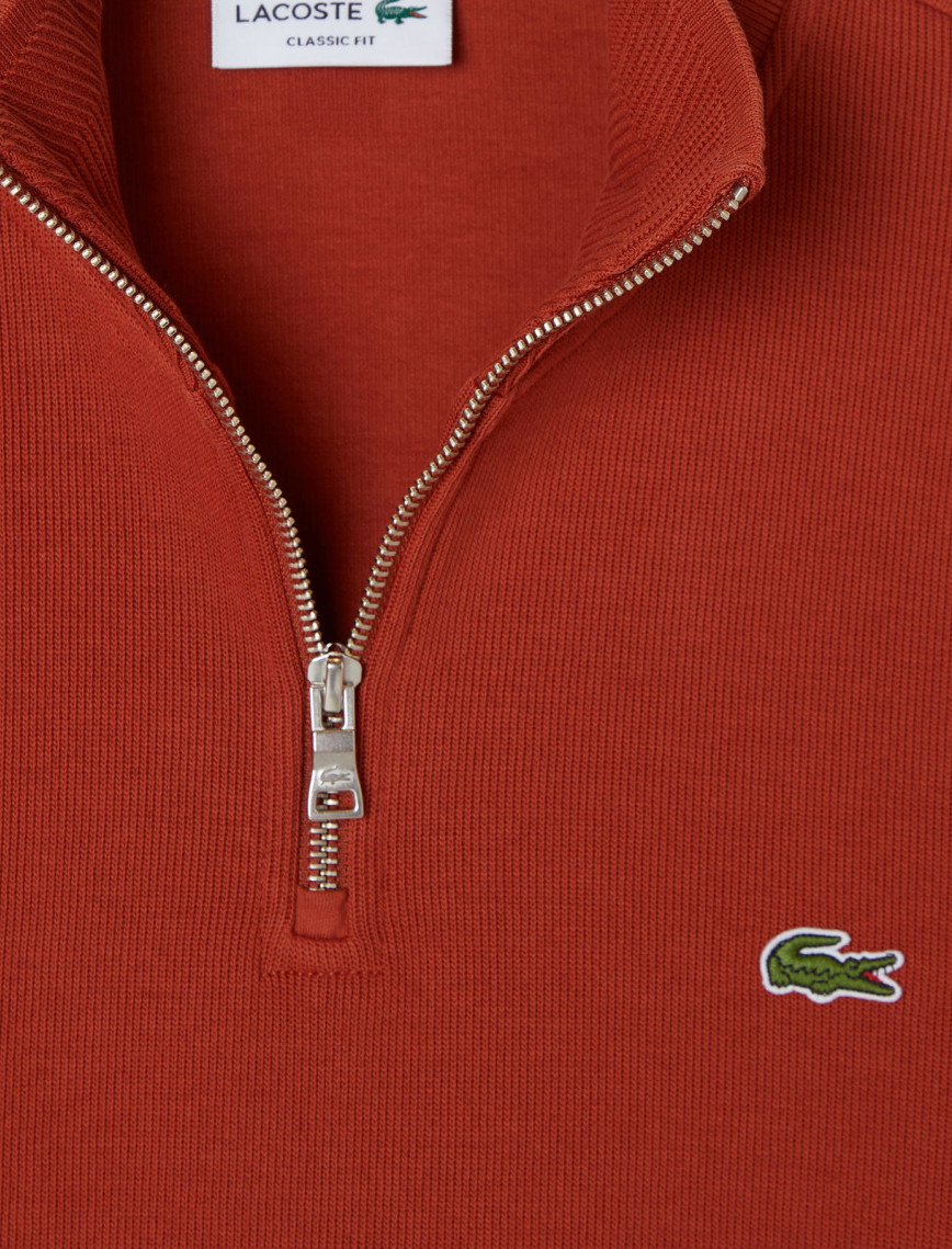 Lacoste Erkek Classic Fit Yarım Fermuarlı Kahverengi Sweatshirt Lacoste Erkek Classic Fit Yarım Fermuarlı Kahverengi Sweatshirt