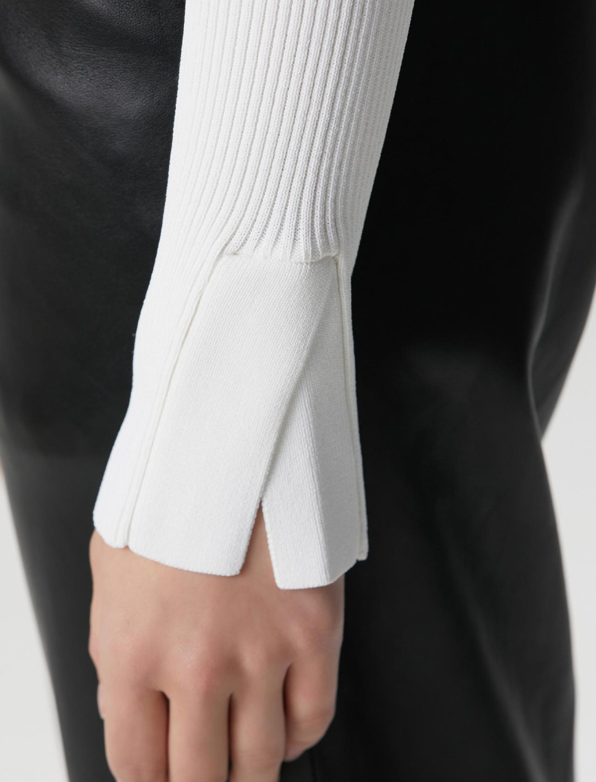 Network Kadın Kırık Beyaz Düğme Detaylı Triko Kazak