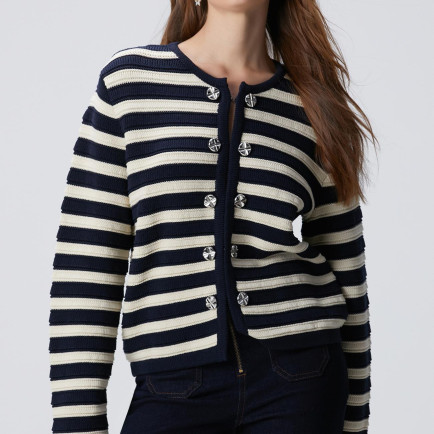 Network Kadın Lacivert Kırık Beyaz Triko Ceket Network Kadın Lacivert Kırık Beyaz Triko Ceket