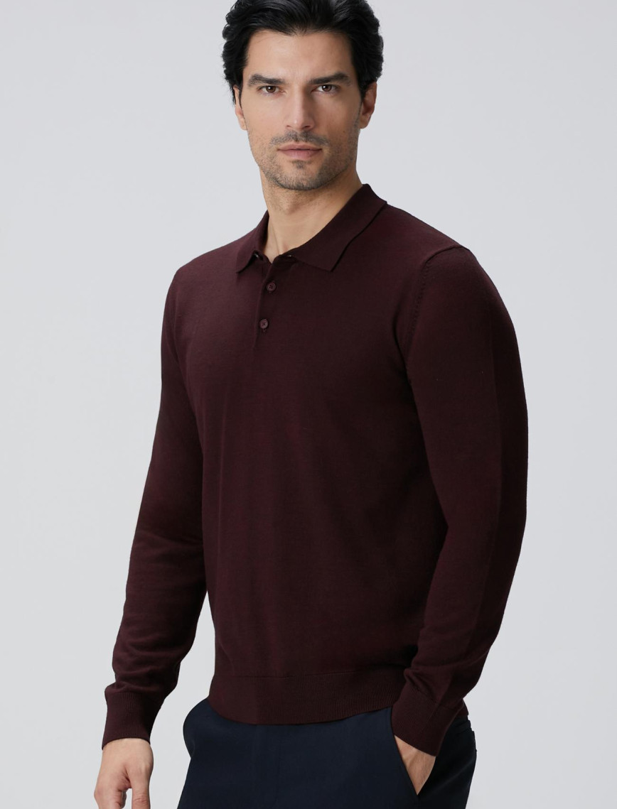 Network Erkek Bordo Yün Karışımlı Triko Kazak Network Erkek Bordo Yün Karışımlı Triko Kazak