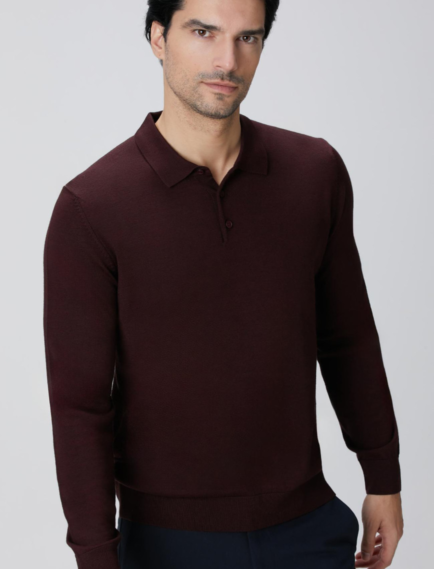 Network Erkek Bordo Yün Karışımlı Triko Kazak Network Erkek Bordo Yün Karışımlı Triko Kazak