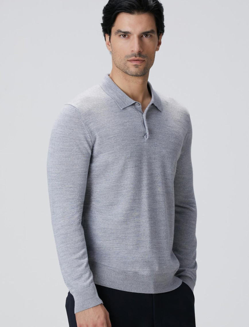 Network Erkek Gri Melanj Yün Karışımlı Triko Kazak Network Erkek Gri Melanj Yün Karışımlı Triko Kazak