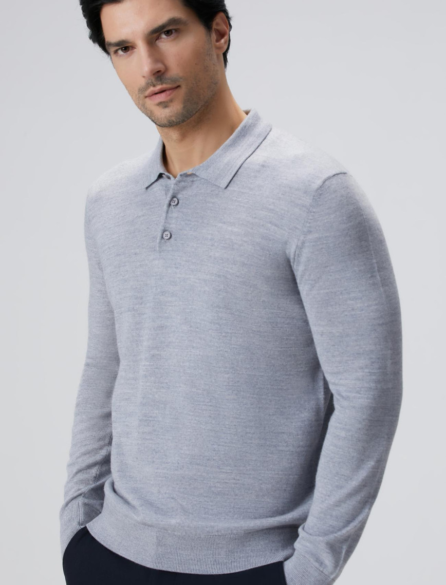 Network Erkek Gri Melanj Yün Karışımlı Triko Kazak Network Erkek Gri Melanj Yün Karışımlı Triko Kazak