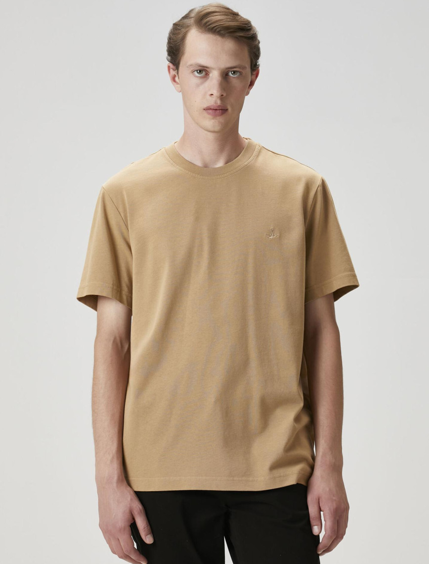 Beymen Club Erkek Relax Fit Deve Tüyü Basic T-shirt