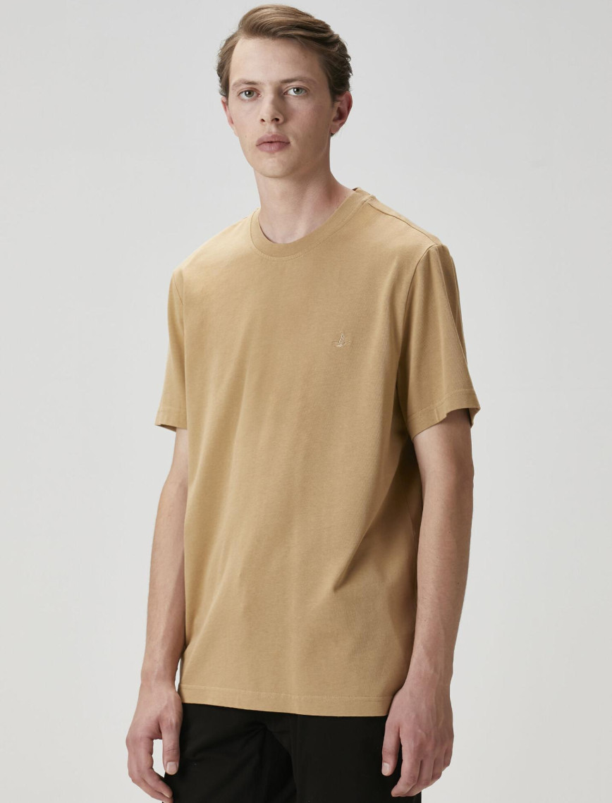 Beymen Club Erkek Relax Fit Deve Tüyü Basic T-shirt