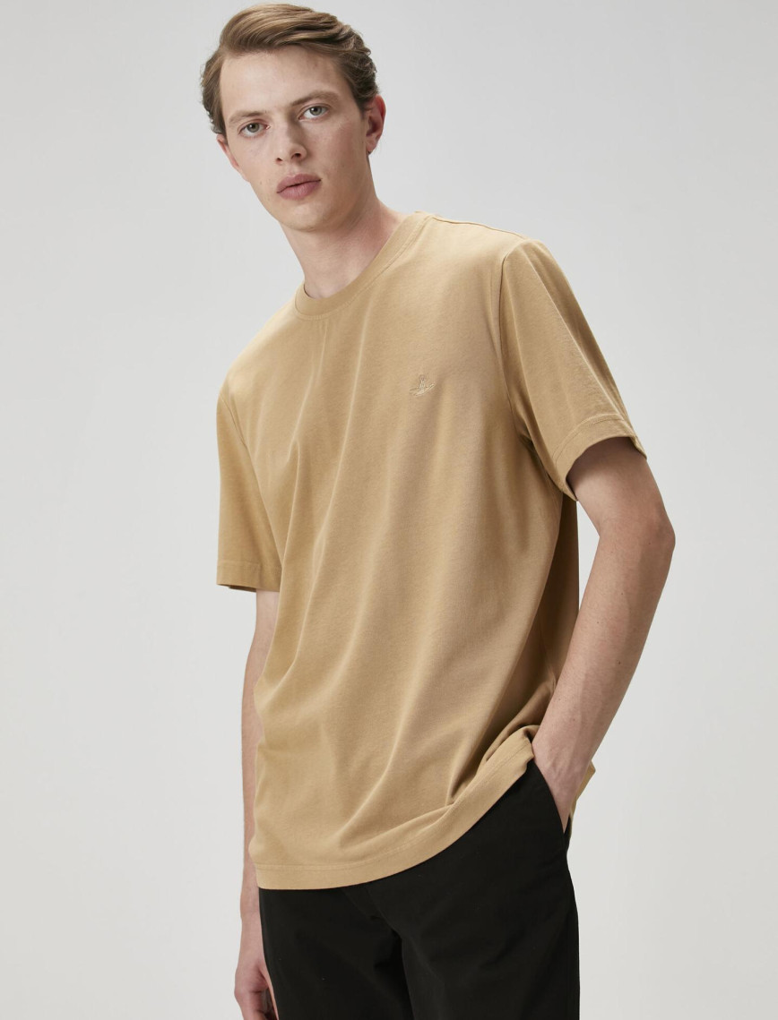 Beymen Club Erkek Relax Fit Deve Tüyü Basic T-shirt