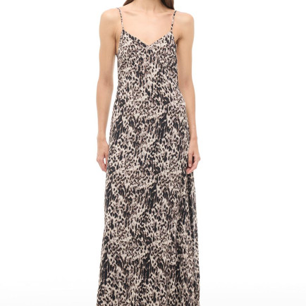 Kahverengi V-Yaka Uzun Elbise Kahverengi V-Yaka Uzun Elbise