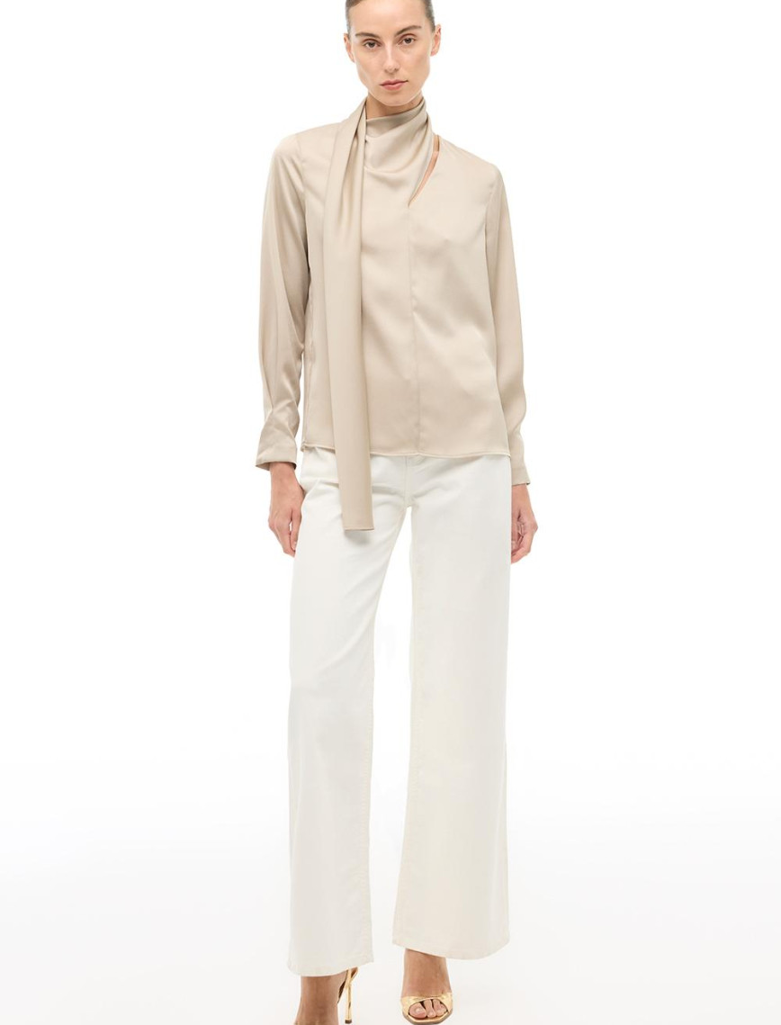 Bej Şal Yaka Bluz Bej Şal Yaka Bluz