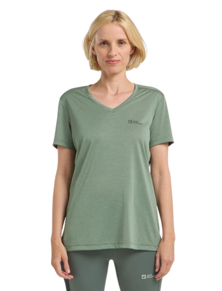 Jack Wolfskin Crosstrail T Kadın Yeşil Tişört Jack Wolfskin Crosstrail T Kadın Yeşil Tişört