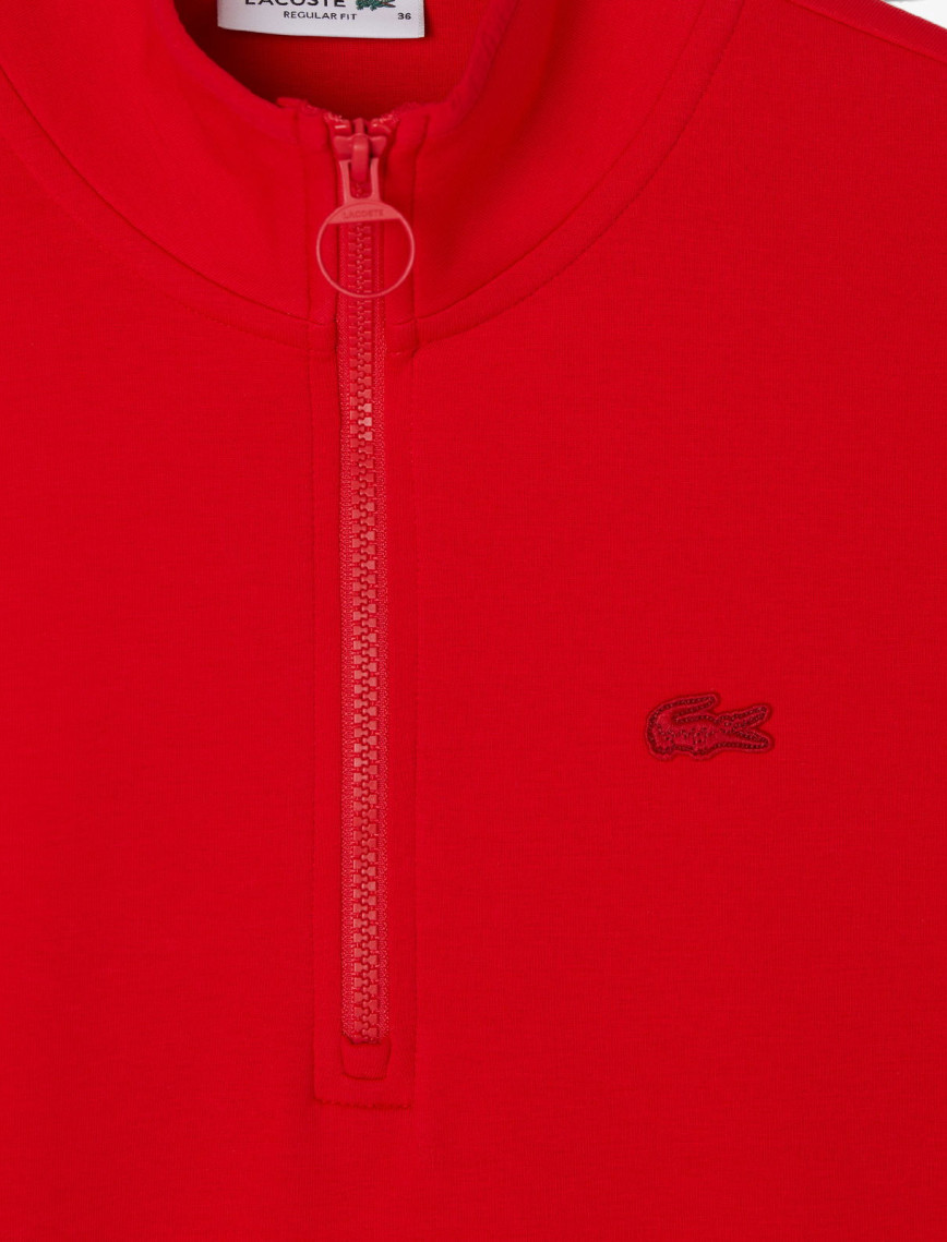 Lacoste Kadın Regular Fit Yarım Fermuarlı Kırmızı Sweatshirt