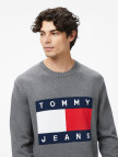Tommy Jeans Regular Melange Flag Erkek Gri Kazak Tommy Jeans Regular Melange Flag Erkek Gri Kazak