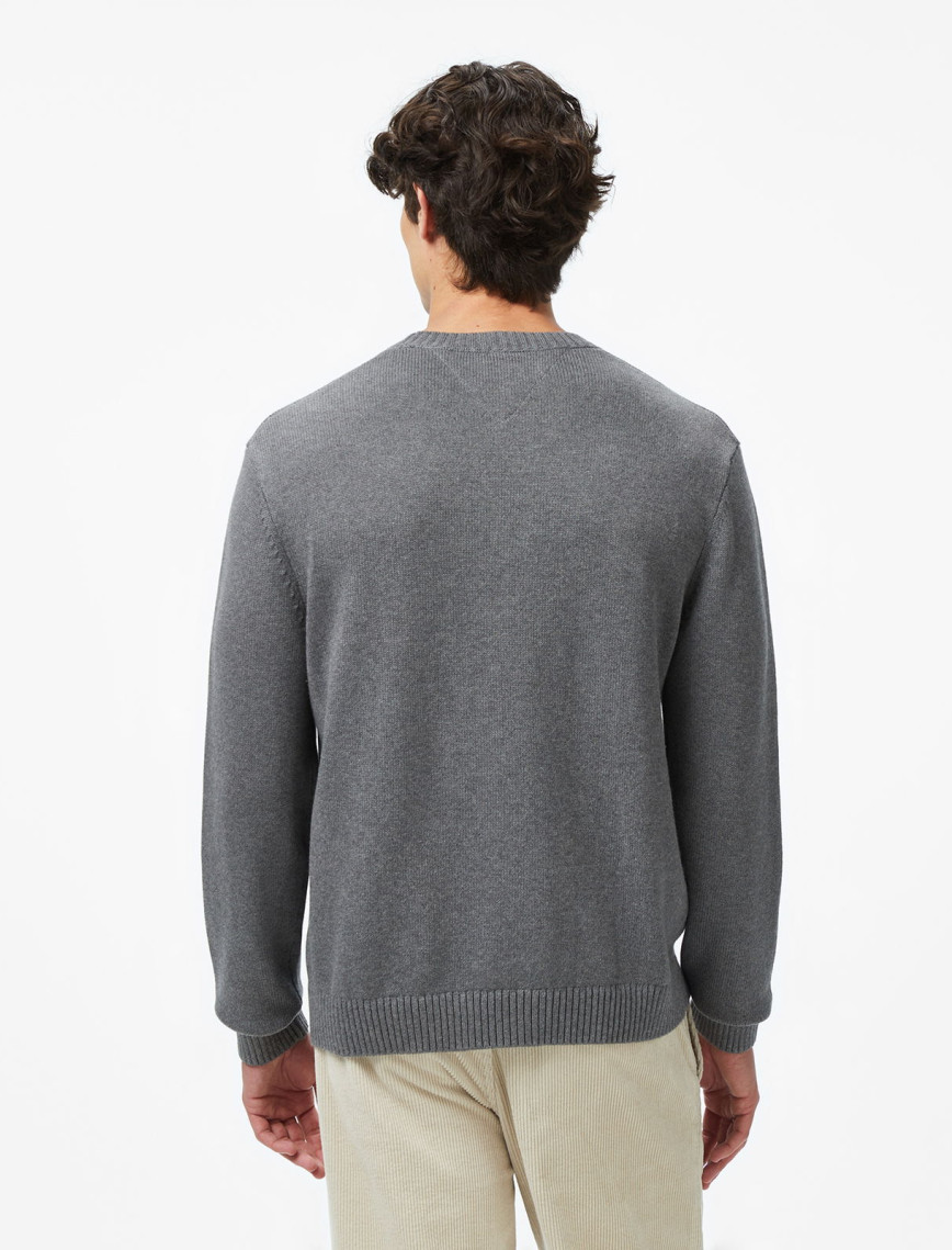 Tommy Jeans Regular Melange Flag Erkek Gri Kazak Tommy Jeans Regular Melange Flag Erkek Gri Kazak