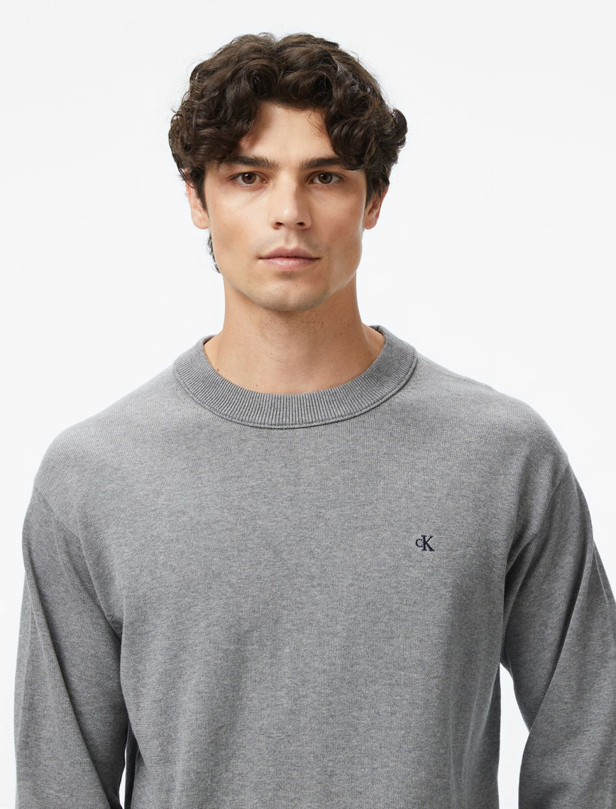 Calvin Klein Cotton Erkek Gri Triko Calvin Klein Cotton Erkek Gri Triko