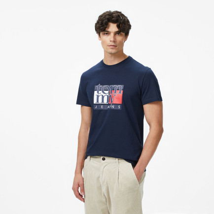 Tommy Hilfiger Twist Slim Flag Erkek Mavi T-Shirt Tommy Hilfiger Twist Slim Flag Erkek Mavi T-Shirt