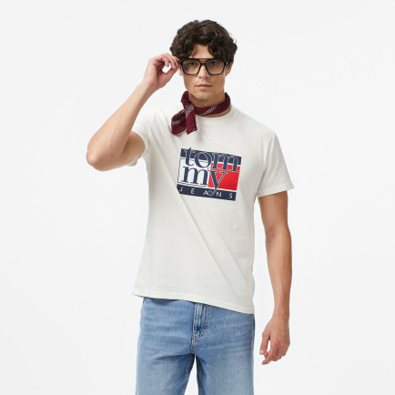 Tommy Hilfiger Twist Slim Flag Erkek Beyaz T-Shirt Tommy Hilfiger Twist Slim Flag Erkek Beyaz T-Shirt