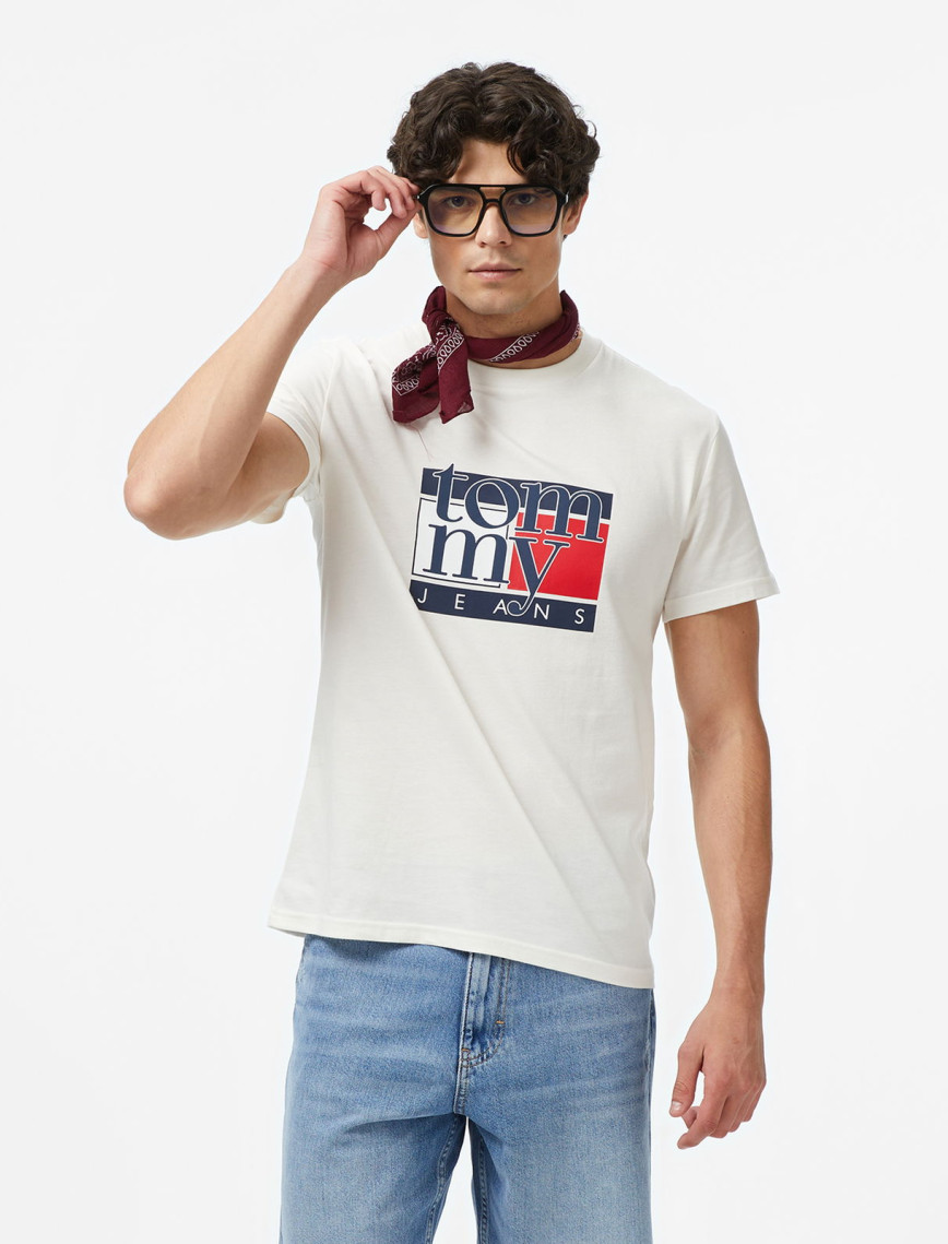 Tommy Hilfiger Twist Slim Flag Erkek Mavi T-Shirt Tommy Hilfiger Twist Slim Flag Erkek Mavi T-Shirt