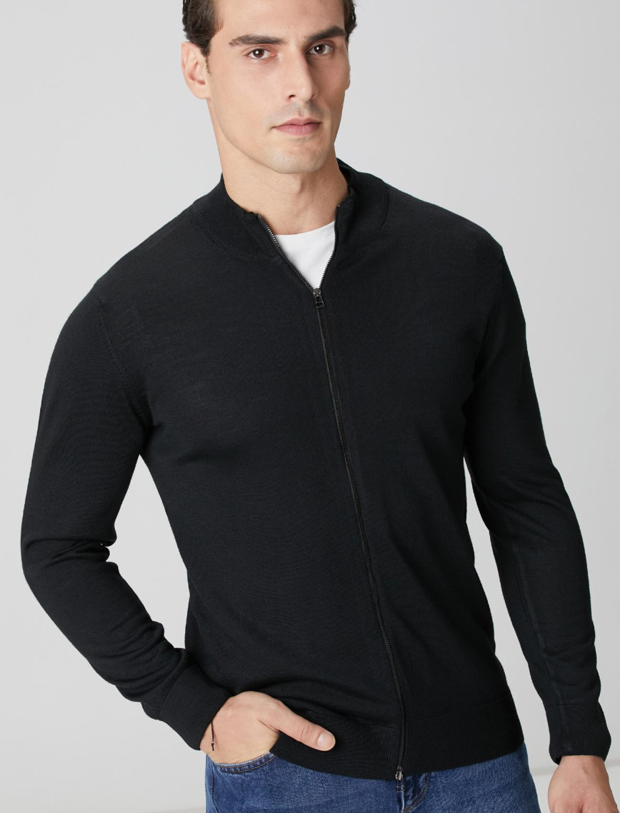 Network Erkek Siyah Yün Karışımlı Triko Hırka Network Erkek Siyah Yün Karışımlı Triko Hırka