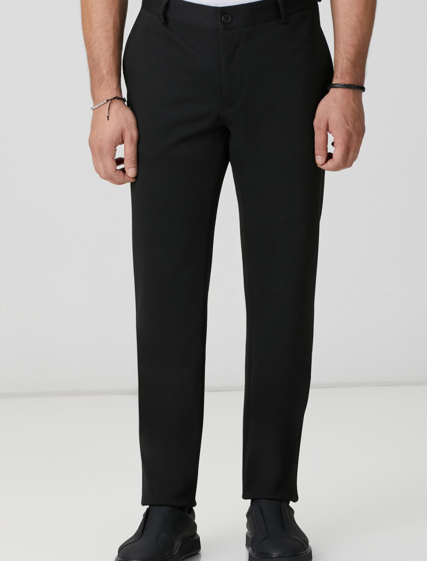 Network Erkek Siyah Diyagonal Örme Pantolon Network Erkek Siyah Diyagonal Örme Pantolon