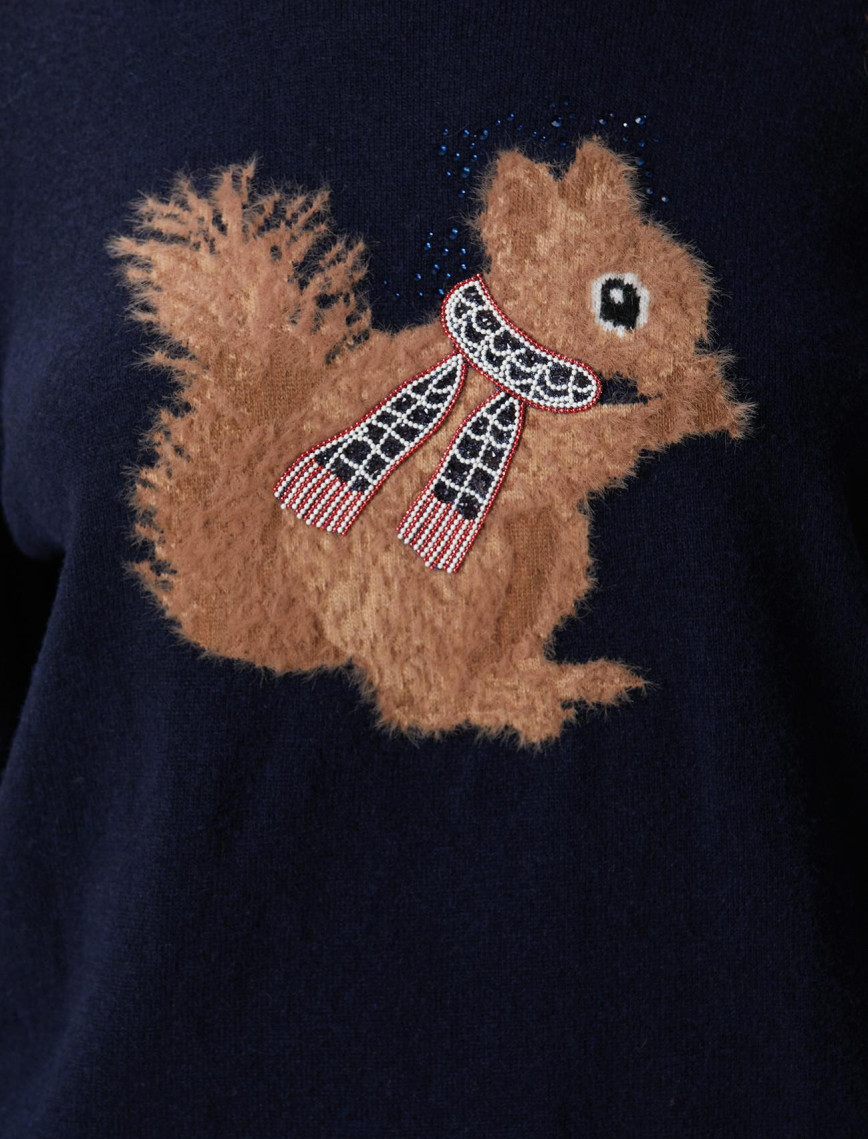 Network Kadın Lacivert Yün Karışımlı Kazak Network Kadın Lacivert Yün Karışımlı Kazak