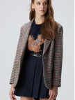 Network Kadın Lacivert Kahverengi Kazayağı Yün Karışımlı Ceket Network Kadın Lacivert Kahverengi Kazayağı Yün Karışımlı Ceket