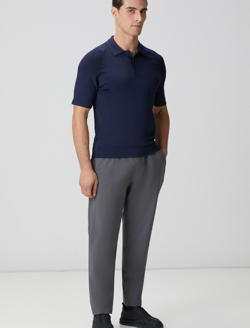 Network Erkek Lacivert Polo Yaka Triko Kazak Network Erkek Lacivert Polo Yaka Triko Kazak