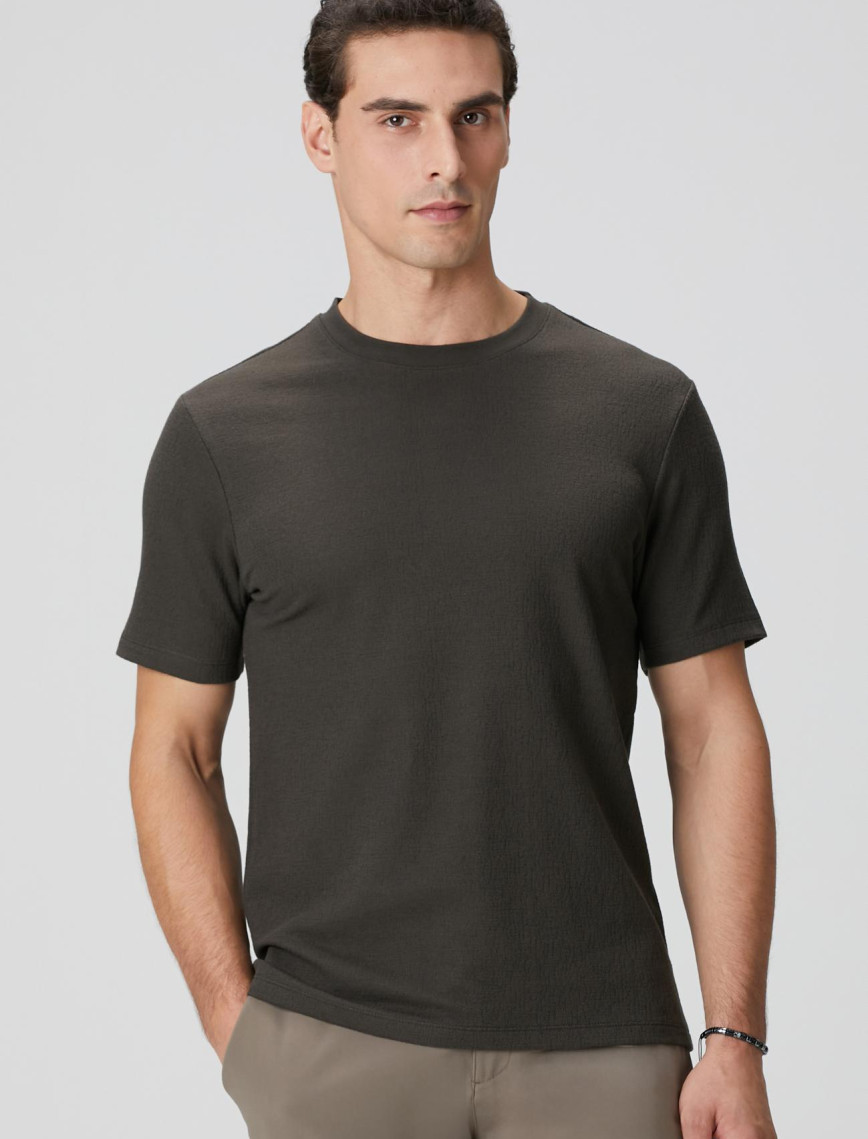 Network Erkek Haki Jakarlı T-shirt Network Erkek Haki Jakarlı T-shirt