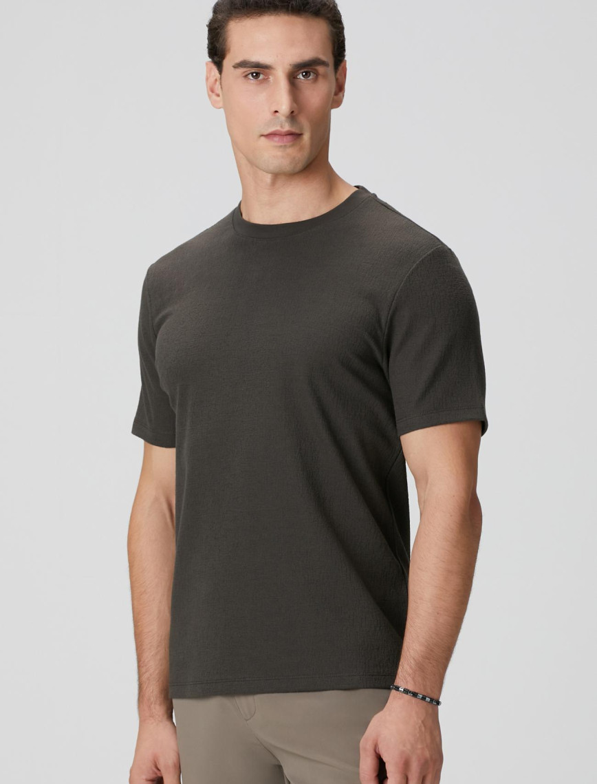 Network Erkek Haki Jakarlı T-shirt Network Erkek Haki Jakarlı T-shirt