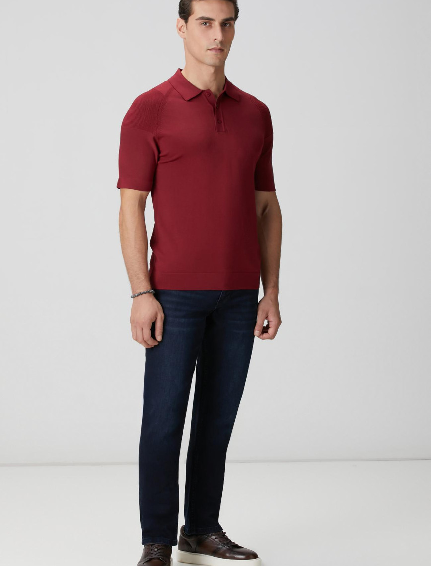 Network Erkek Bordo Polo Yaka Triko Kazak Network Erkek Bordo Polo Yaka Triko Kazak