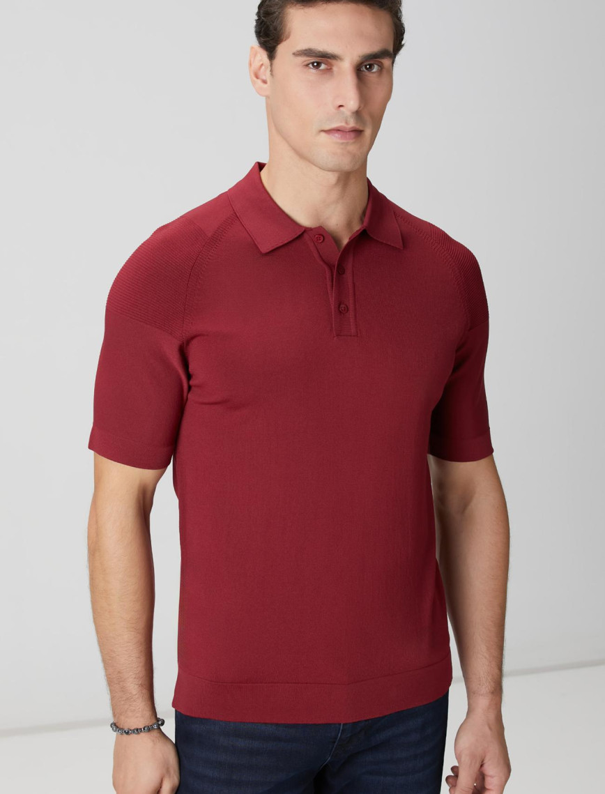 Network Erkek Bordo Polo Yaka Triko Kazak Network Erkek Bordo Polo Yaka Triko Kazak