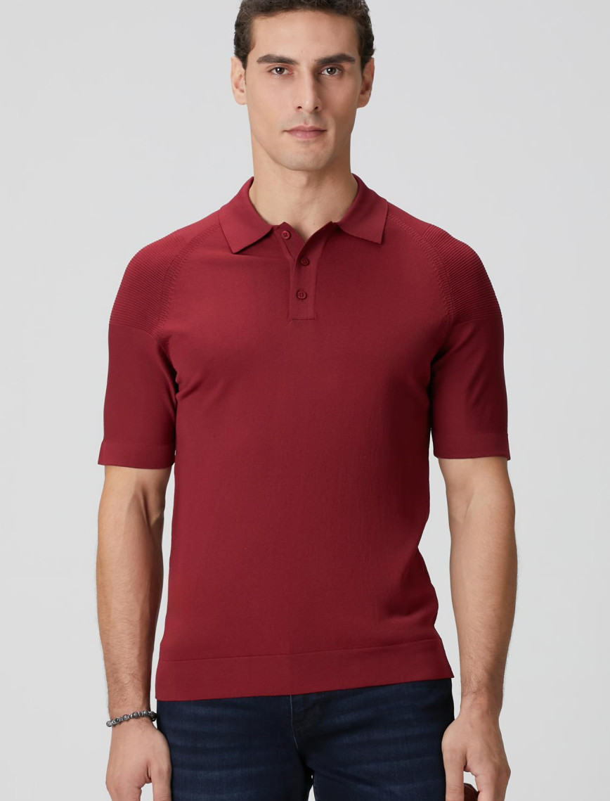 Network Erkek Bordo Polo Yaka Triko Kazak Network Erkek Bordo Polo Yaka Triko Kazak