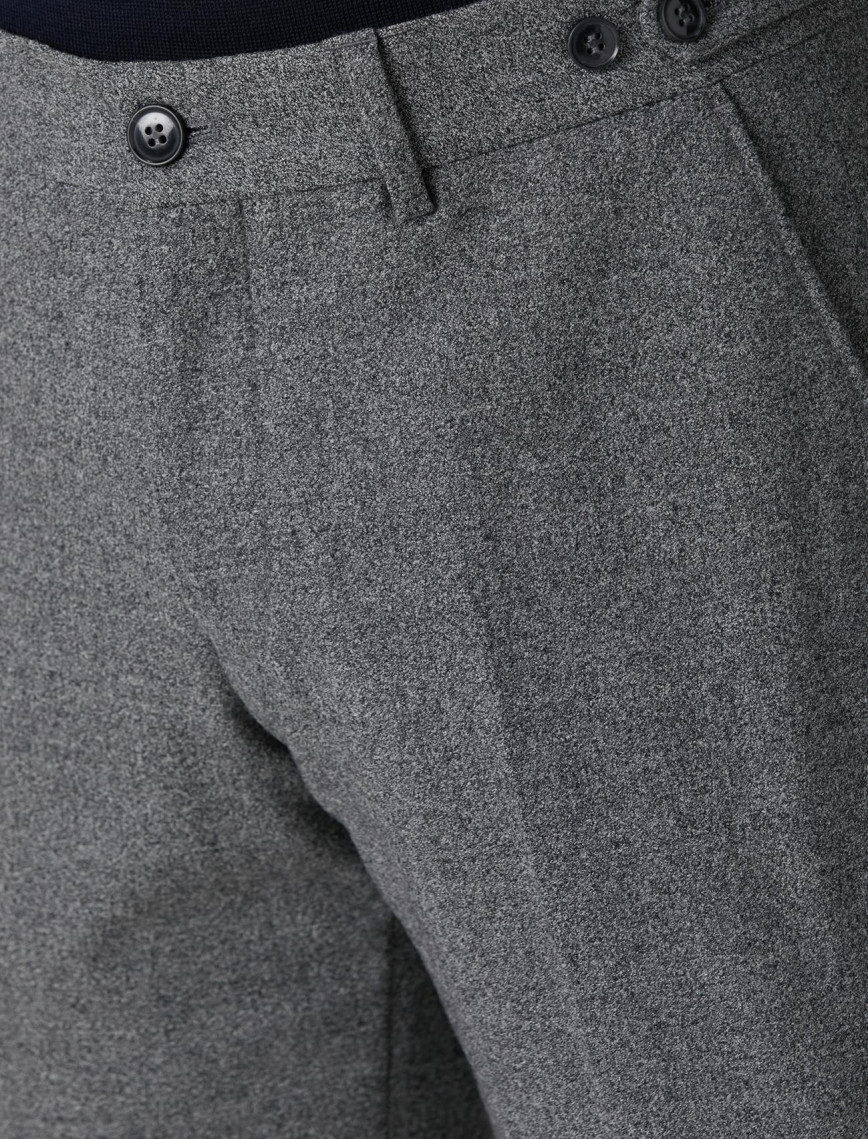 Network Erkek Gri Desenli Yün Karışımlı Pantolon Network Erkek Gri Desenli Yün Karışımlı Pantolon