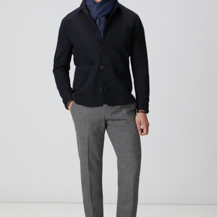 Network Erkek Gri Desenli Yün Karışımlı Pantolon Network Erkek Gri Desenli Yün Karışımlı Pantolon