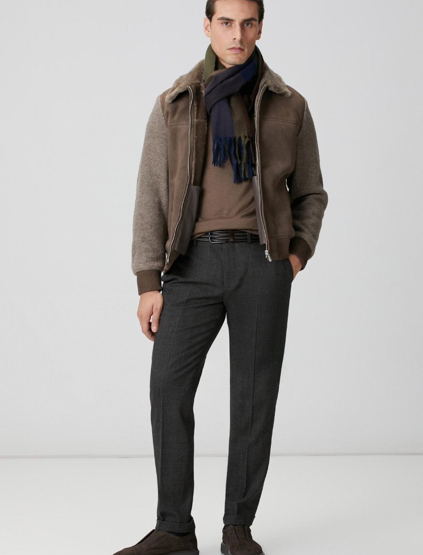 Network Erkek Kahverengi Kemer Detaylı Yün Pantolon Network Erkek Kahverengi Kemer Detaylı Yün Pantolon