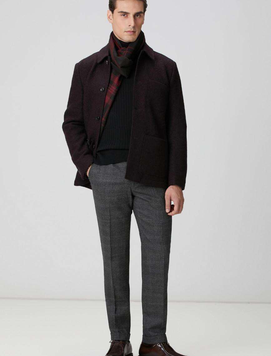 Network Erkek Siyah Antrasit Kemer Detaylı Yün Pantolon Network Erkek Siyah Antrasit Kemer Detaylı Yün Pantolon