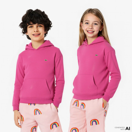 Lacoste Çocuk Kapüşonlu Pembe Sweatshirt Lacoste Çocuk Kapüşonlu Pembe Sweatshirt