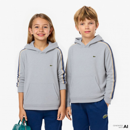 Lacoste Çocuk Bisiklet Yaka Gri Sweatshirt Lacoste Çocuk Bisiklet Yaka Gri Sweatshirt