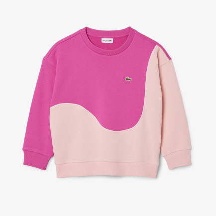 Lacoste Çocuk Bisiklet Yaka Renk Bloklu Pembe Sweatshirt Lacoste Çocuk Bisiklet Yaka Renk Bloklu Pembe Sweatshirt